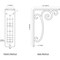 Ekena Millwork Avery Wrought Iron Bracket, (Triple center brace), Antiqued Warm Silver 2"W x 5 1/2"D x 8"H BKTM02X05X08TAVAWS - alternate 5